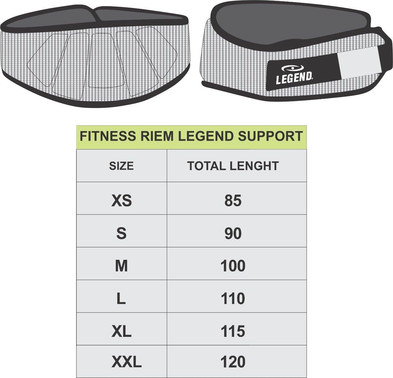 Fitness Riem Support Heren/Dames Zwart Mesh 4/4