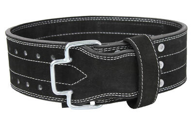 Powerlifting belt heren/dames zwart suede leer