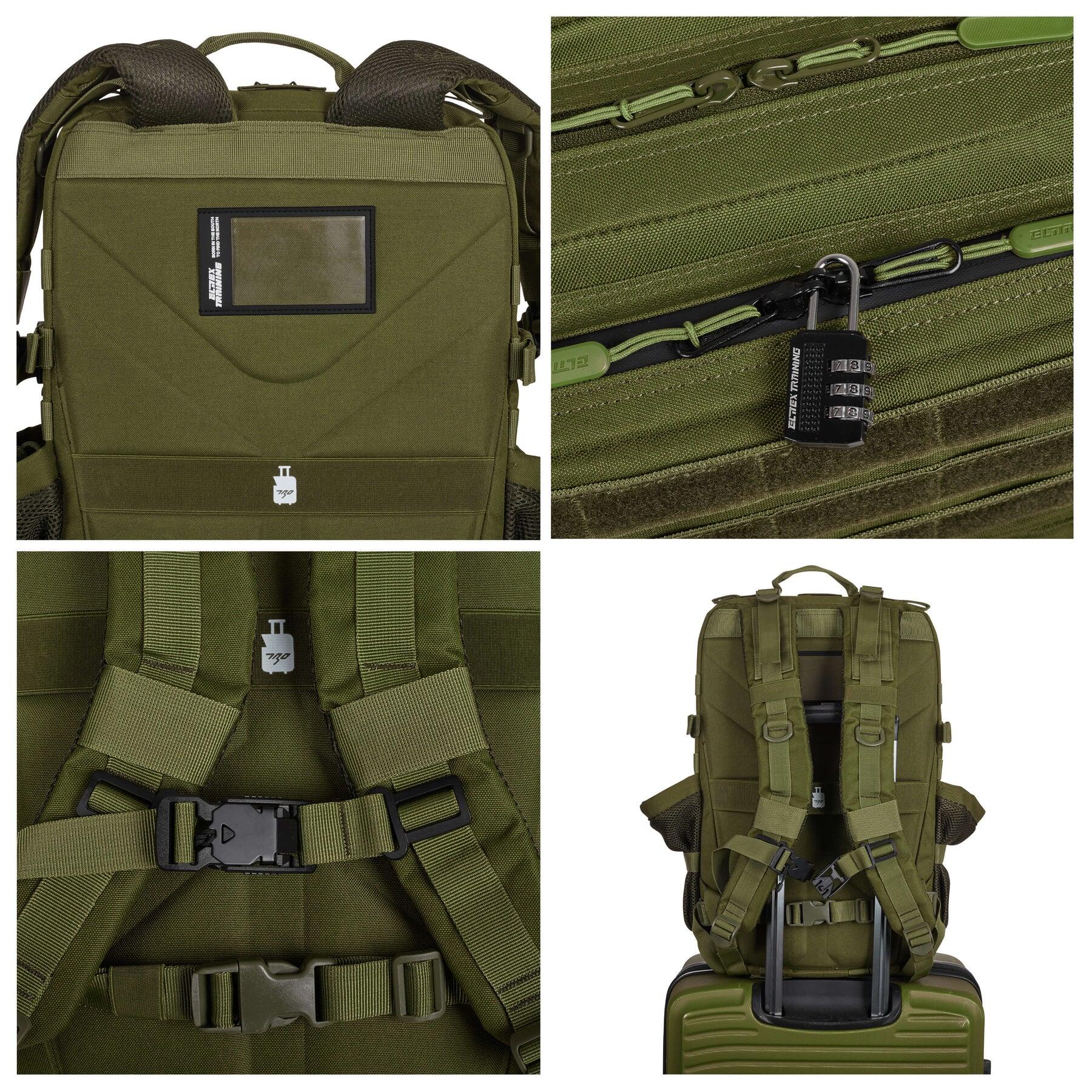 Mochila Elitex V1 Verde 45L Cabine Treino Impermeável 2/7