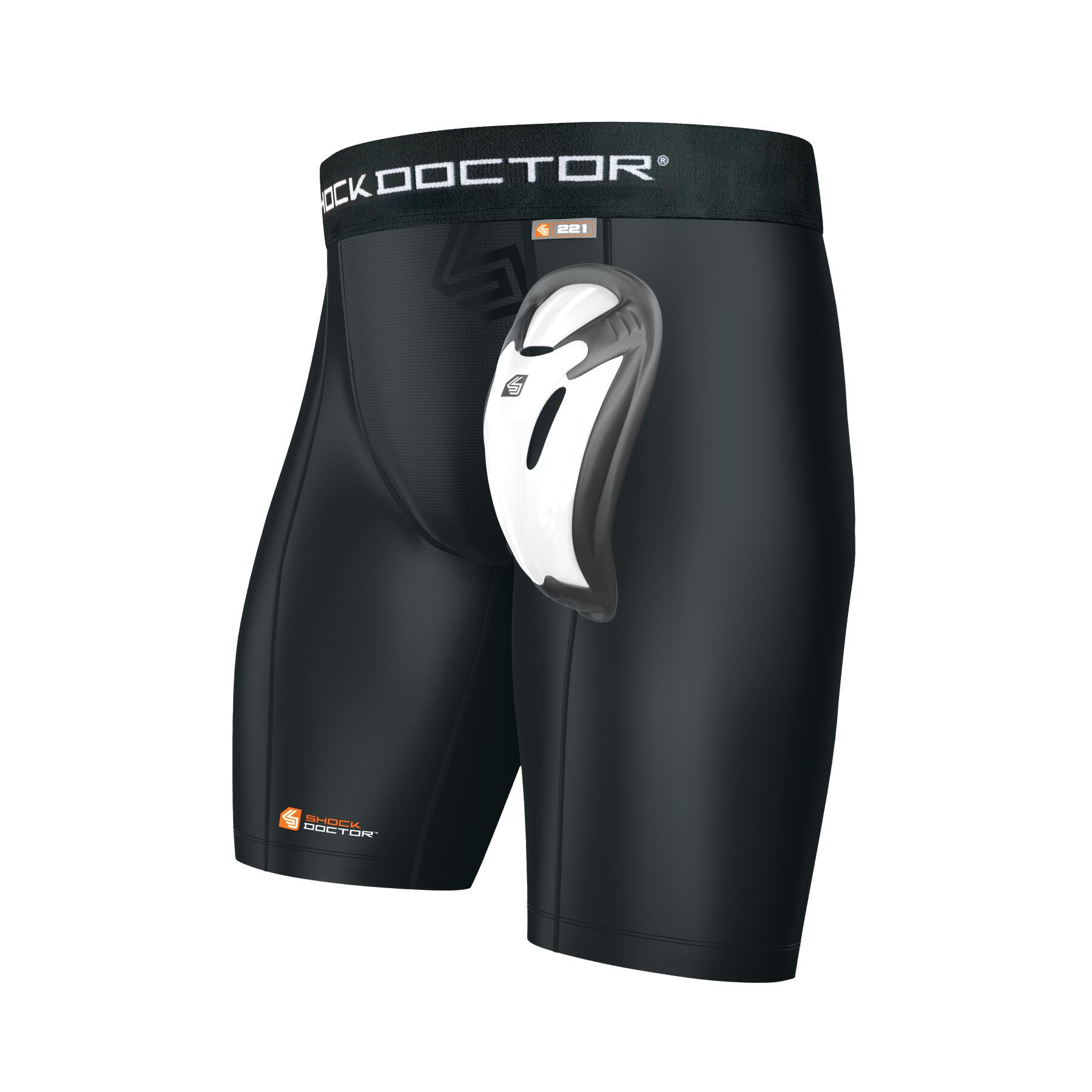 Shock Doctor - Short De Compression Shock Doctor Avec Bioflex Cup Noir - Coquille De Protection - Noir - 40 M - Decathlon
