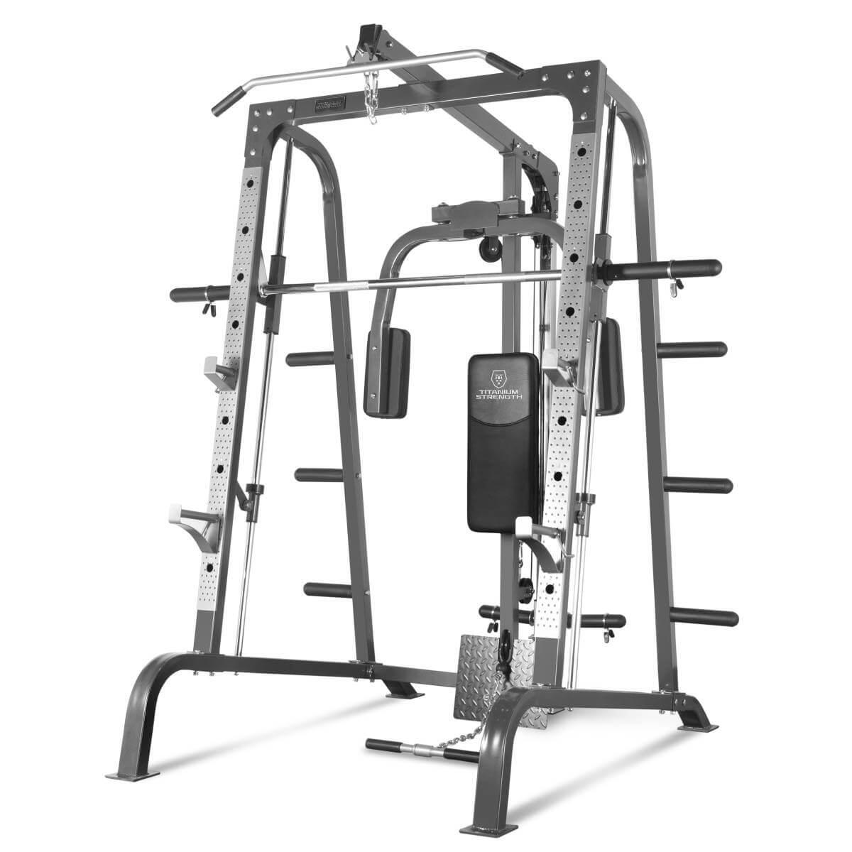 Multipower - Máquina Smith con Polea Alta y Baja, Pec Dec + Banco Ajustable 4/5