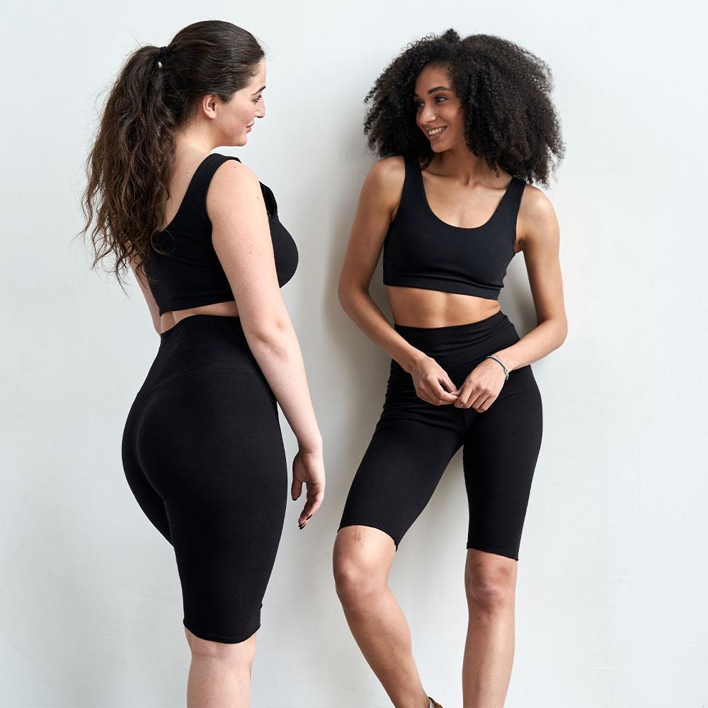 Pantalones cortos de algodón de cintura alta para yoga y fitness 3/6