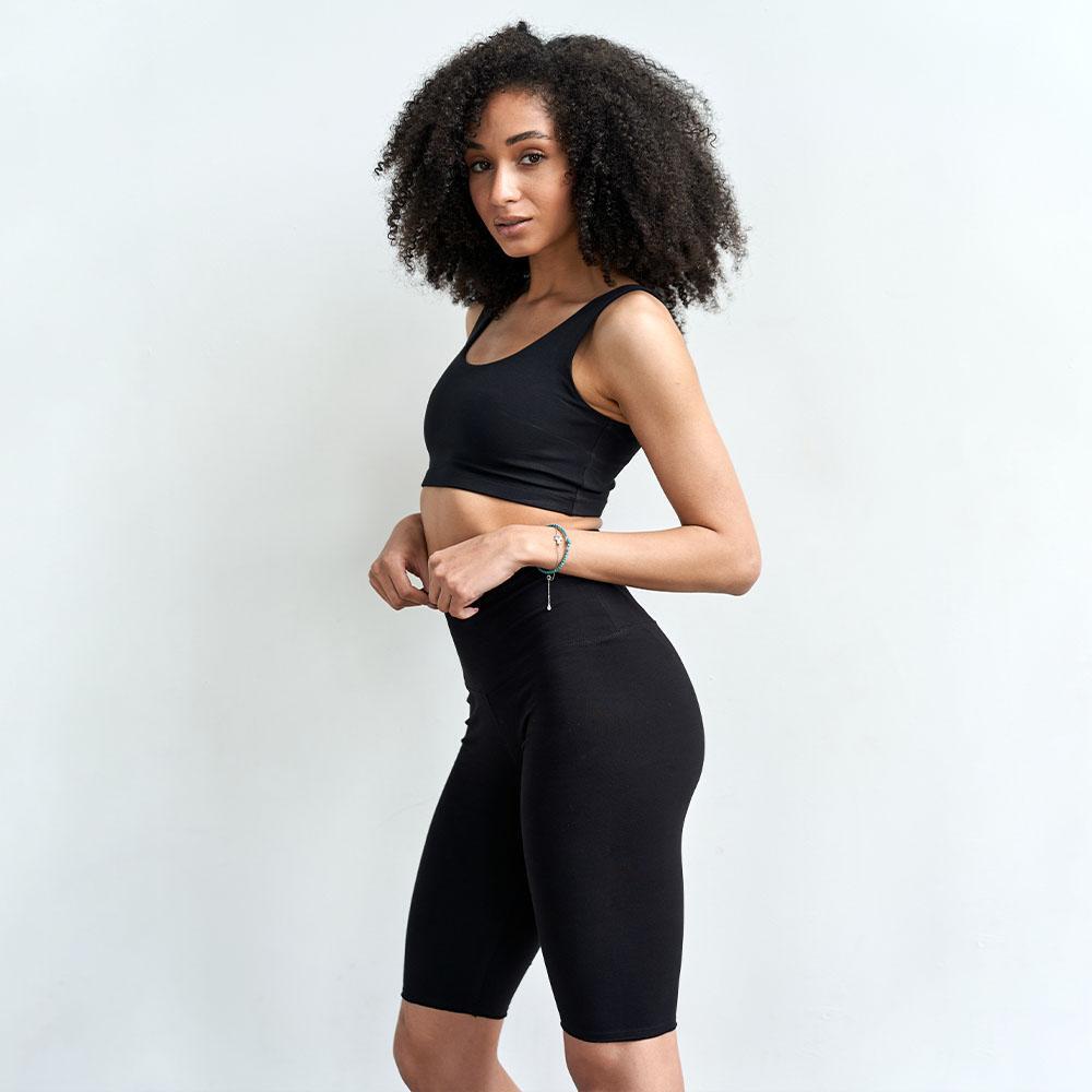 Pantalones cortos de algodón de cintura alta para yoga y fitness 2/6