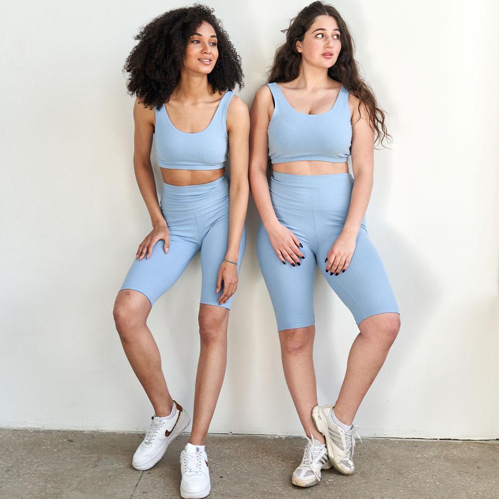 Pantalones cortos de algodón de cintura alta para yoga y fitness 4/7