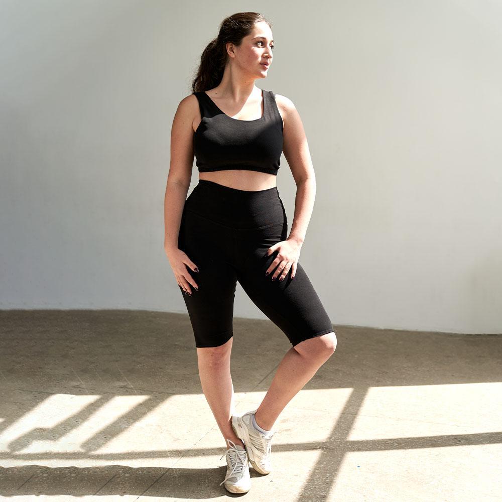 Pantalones cortos de algodón de cintura alta para yoga y fitness 6/6