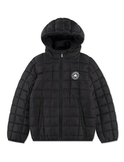 Giubbotto converse ragazzo square quilted - nero