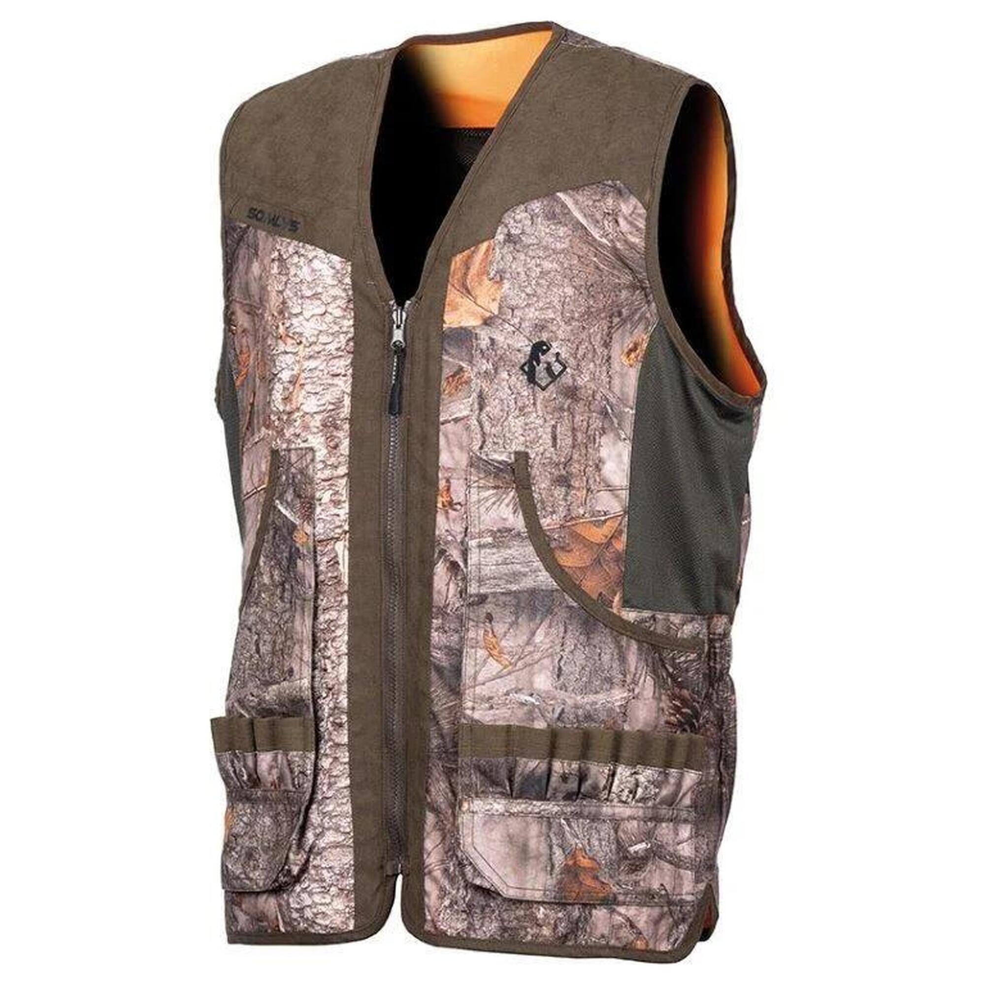 Somlys - Gilet Reversible Somlys 85% Polyester 15% Nylon Déperlant - Gilet Sans Manche - Marron|vert - Decathlon