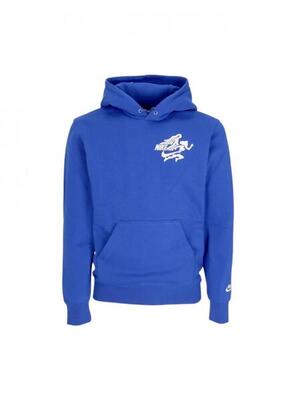 Felpa Uomo Nike Sportswear con Zip e Cappuccio Fodera in Pile Azzurro XL