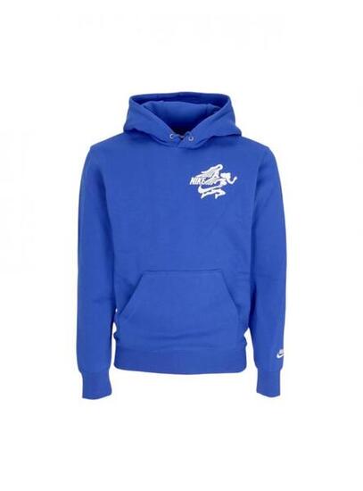 Felpa Uomo Nike Sportswear con Zip e Cappuccio Fodera in Pile Azzurro XL