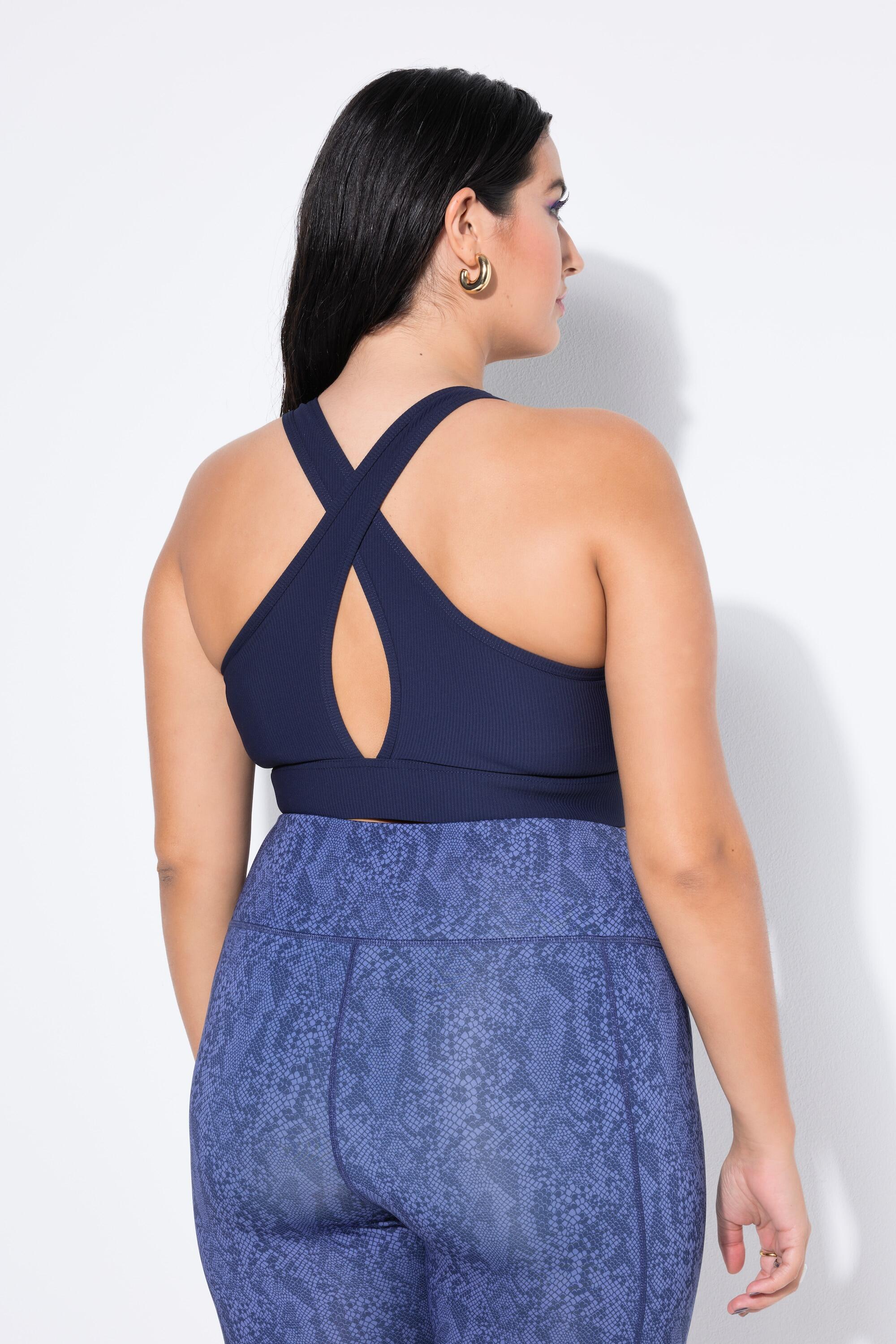 Femme Soutien-gorge en jersey côtelé avec bretelles croisées dans le dos 2/4