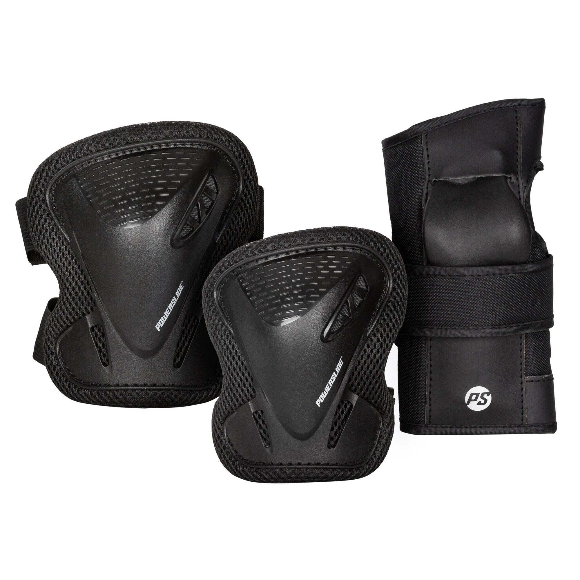 Powerslide - Ensemble Genouillère Powerslide Basic (x3) - Set De Protection Roller - Noir - 40 M - Decathlon