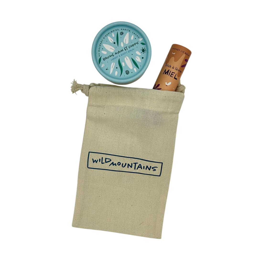 WILD MOUNTAINS Kit Bálsamo Labial Mel / Bálsamo para Mãos e Corpo Edelweiss