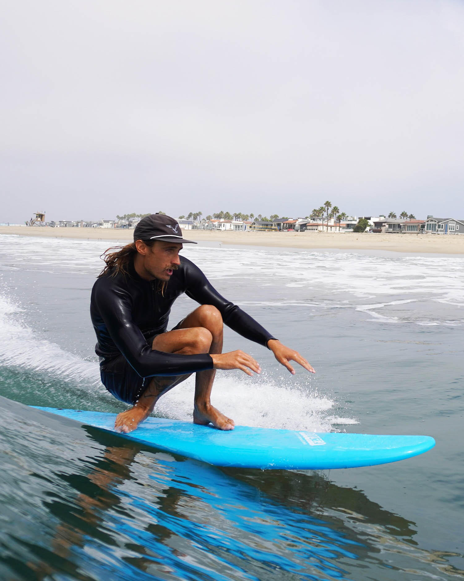 Prancha de surf em espuma  - Easy Rider (Tri Fin) - 7'0" - Blue/White Bolt 3/5