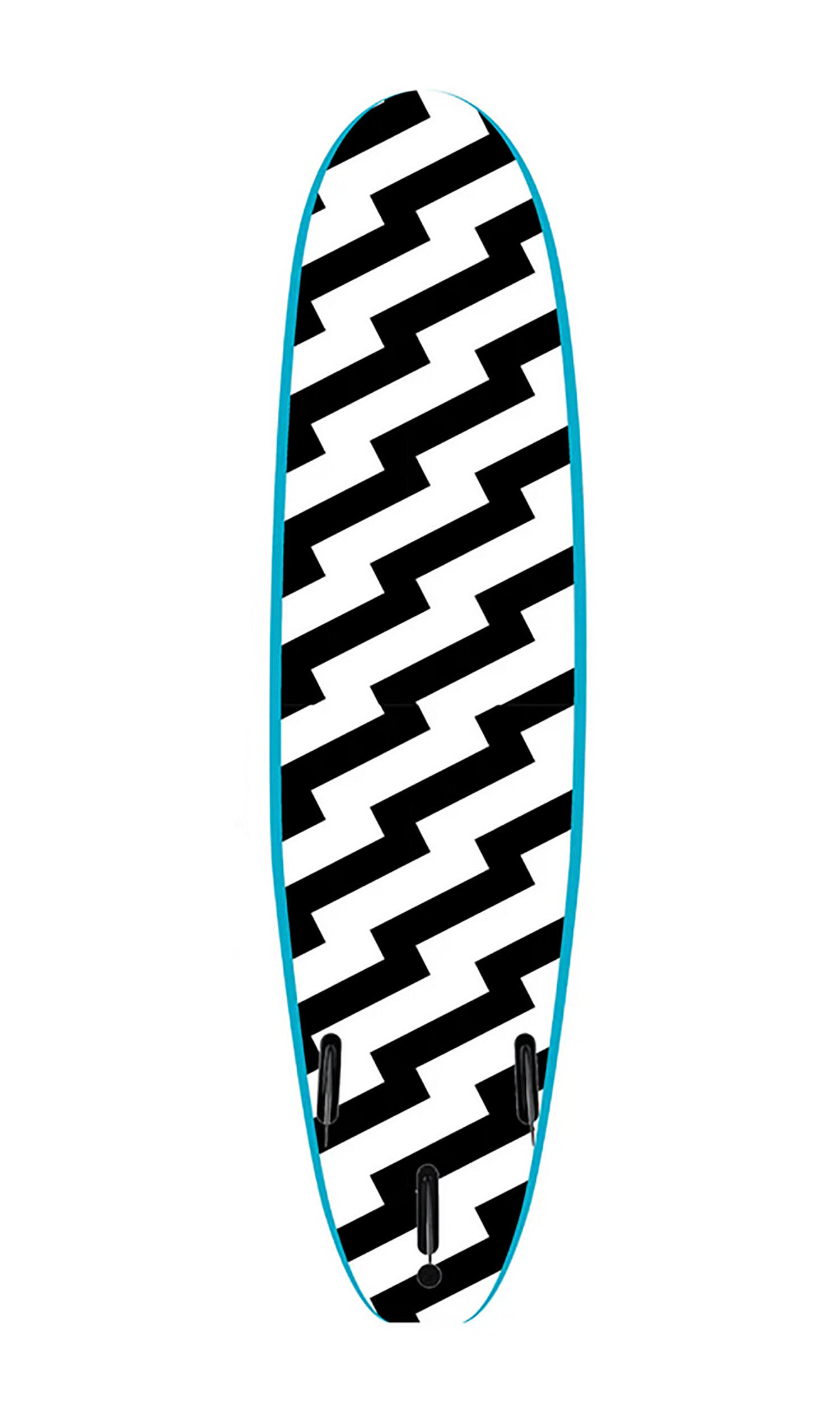 Prancha de surf em espuma  - Easy Rider (Tri Fin) - 7'0" - Blue/White Bolt 2/5