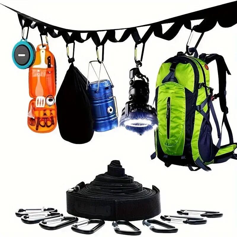 Camping Gear Storage Strap with 19 Buckles