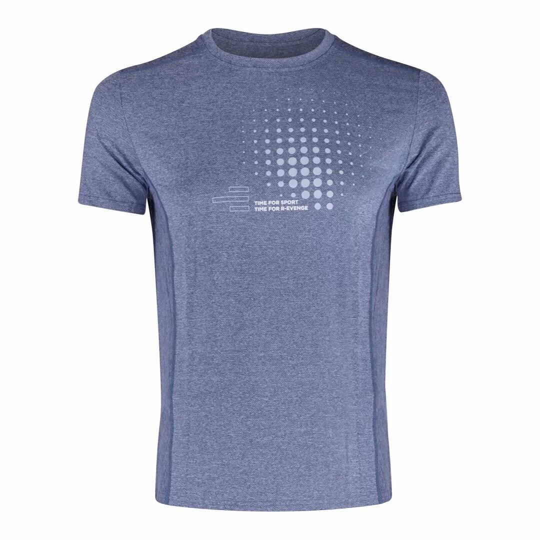 R-EVENGE Pánské technické tričko s krátkým rukávem s recyklovaným vláknem modrá melanž