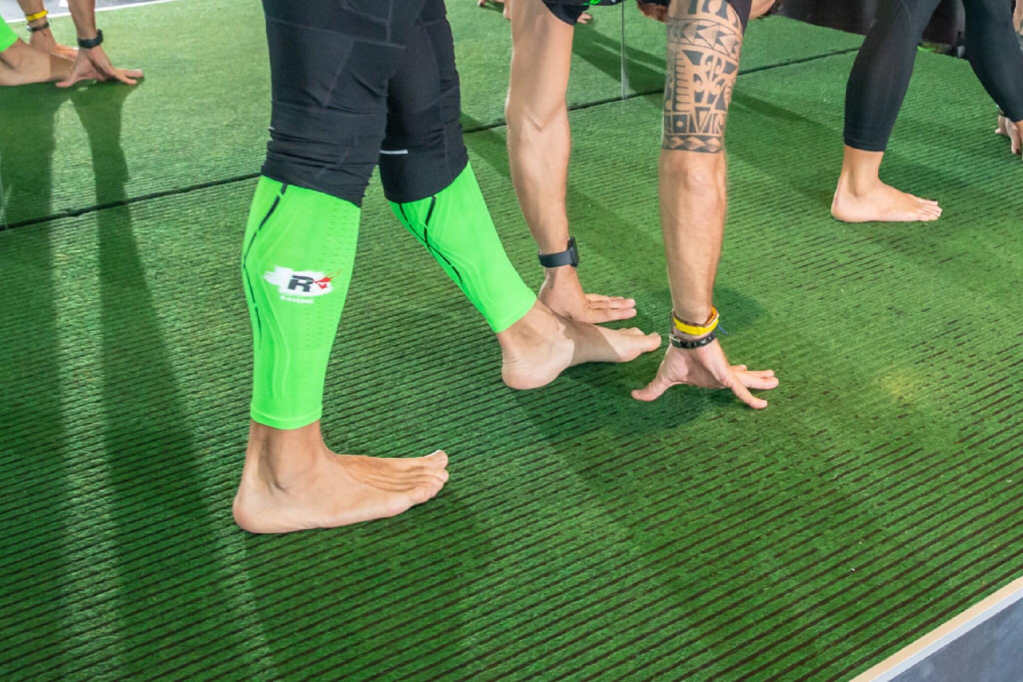 Calf pantorrillas adultos compresión kinesio Running fútbol baloncesto verde 2/5