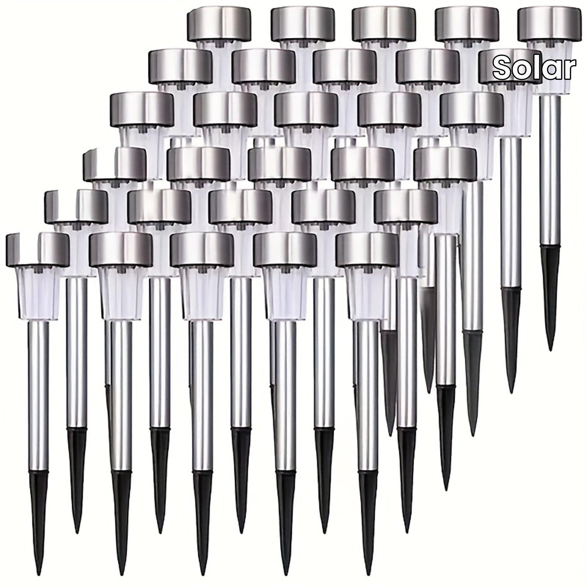 NNETM Solar LED Path Lights Outdoor Stainless Steel (10-Pack)