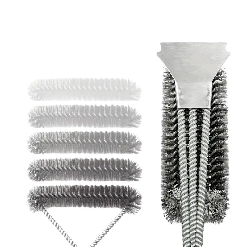 NNETM BBQ Grill Brush with Scraper with 3-Head