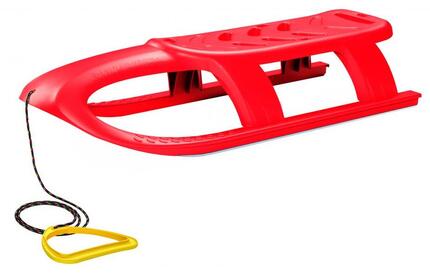 Luge en plastique rouge avec guides métalliques 102,5 x 40 x 23 cm