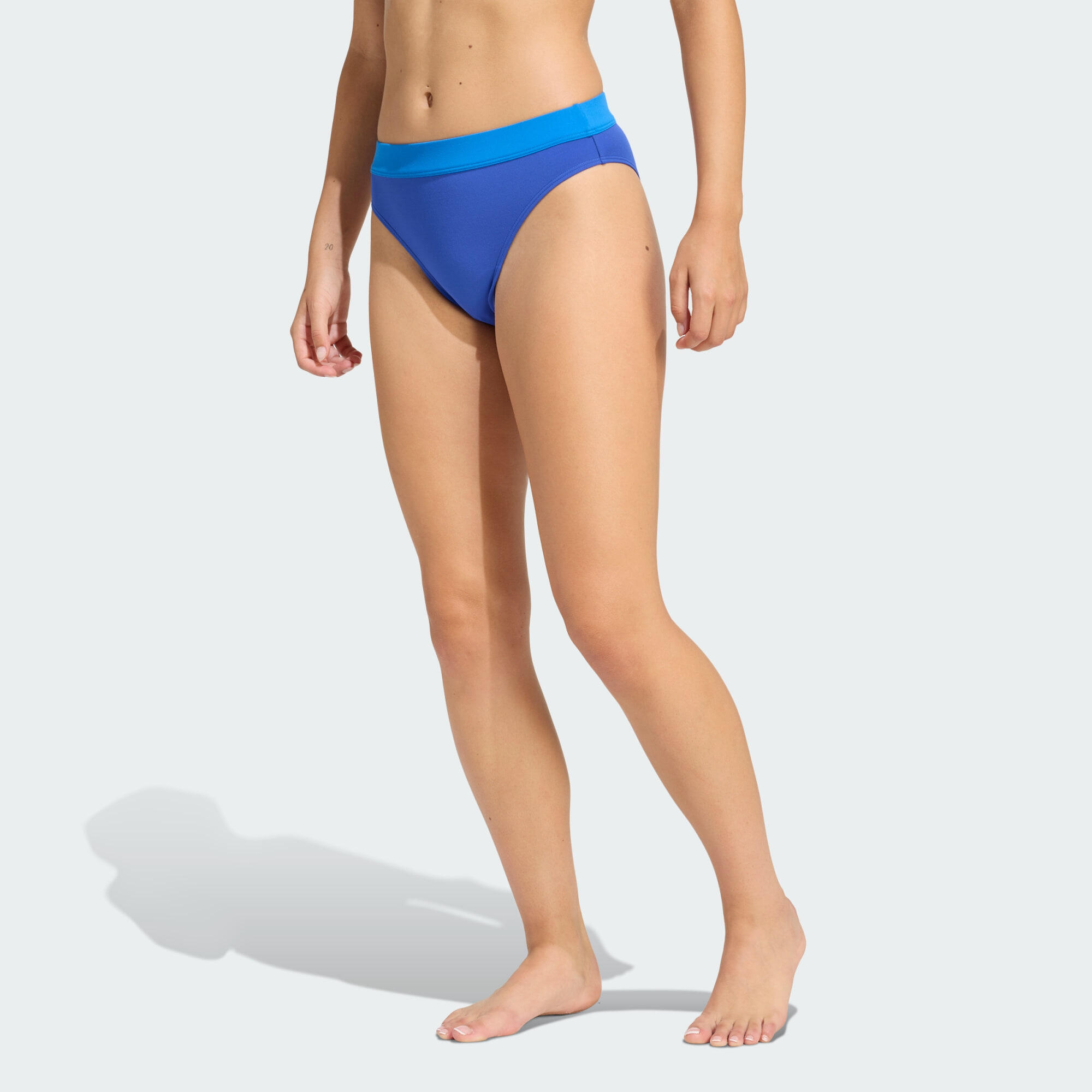 Adidas - Bas De Bikini Taille Mi-haute Optimé Aqua - Bas De Maillot De Bain - Bleu - Decathlon