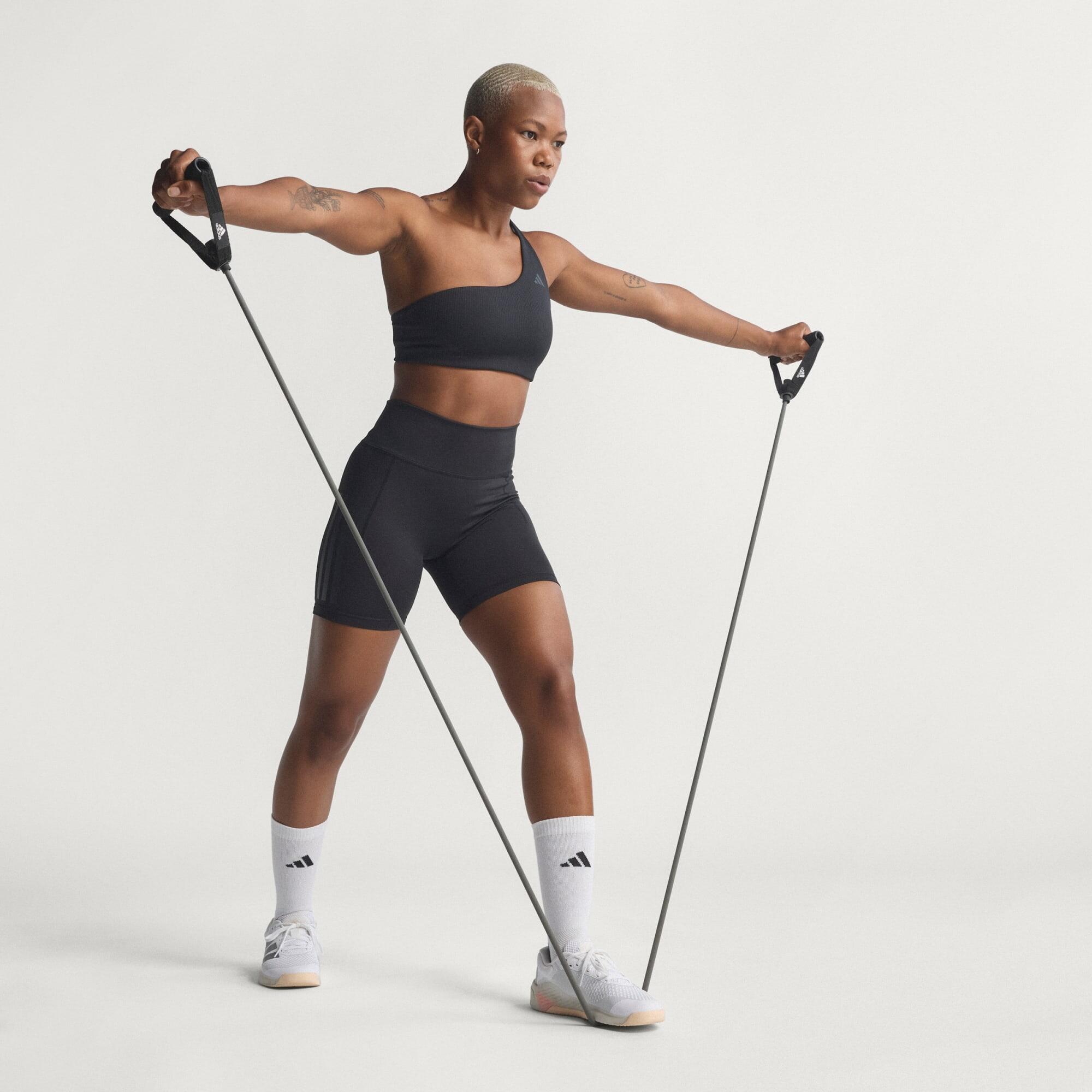 Brassière de training asymétrique côtelée Optime Maintien léger 7/7