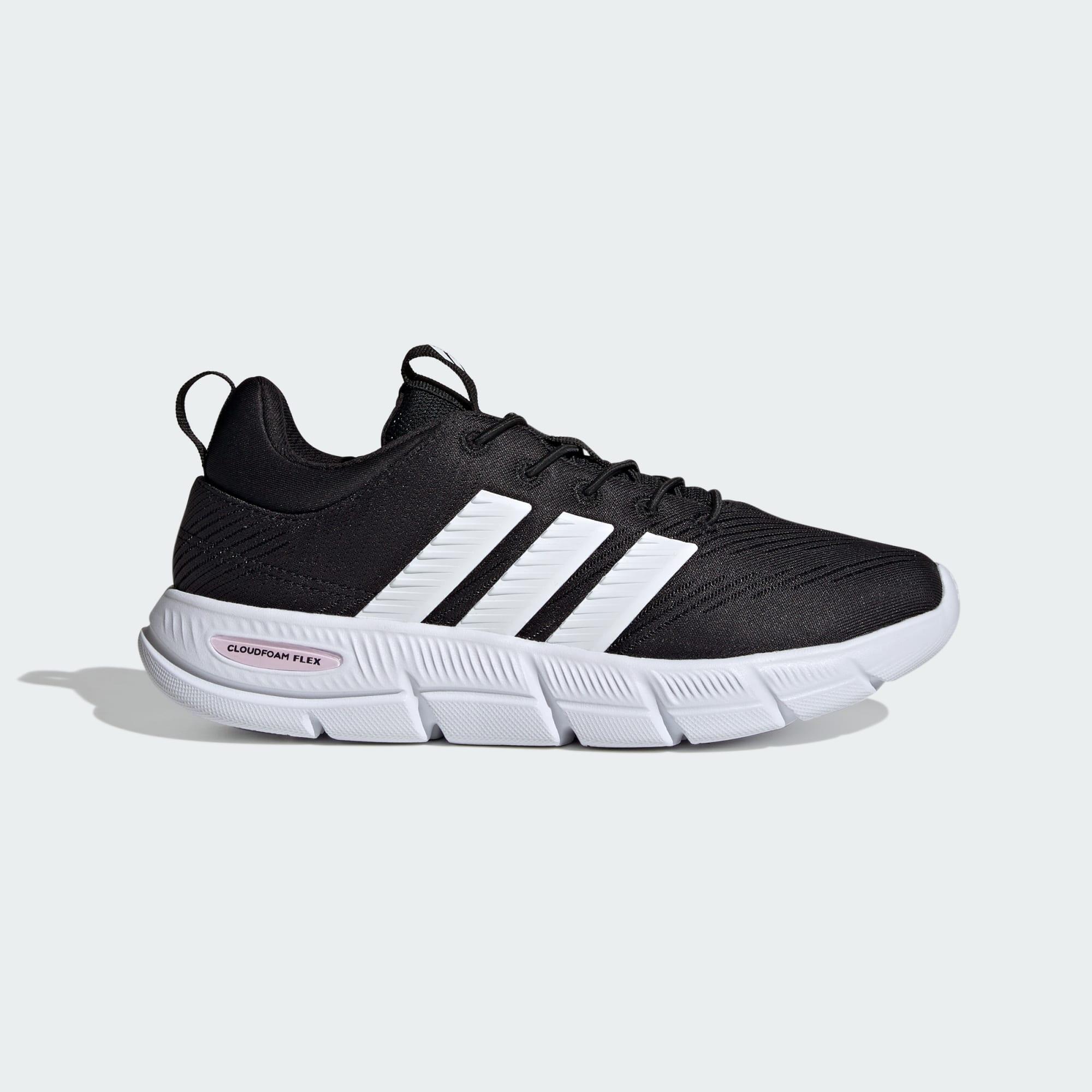 Adidas - Chaussure Lacets Élastiques Cloudfoam Flex - Chaussures De Sport - Blanc|noir|rose - Decathlon
