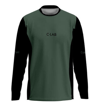 MTB Enduro Langarm-Trikot – Khaki/Schwarz