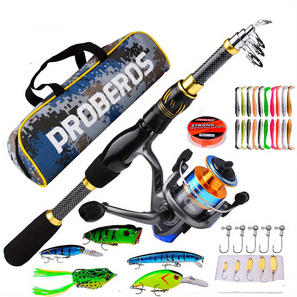 NNETM Fishing Rod Reel Combo Kit with Lures and Bag
