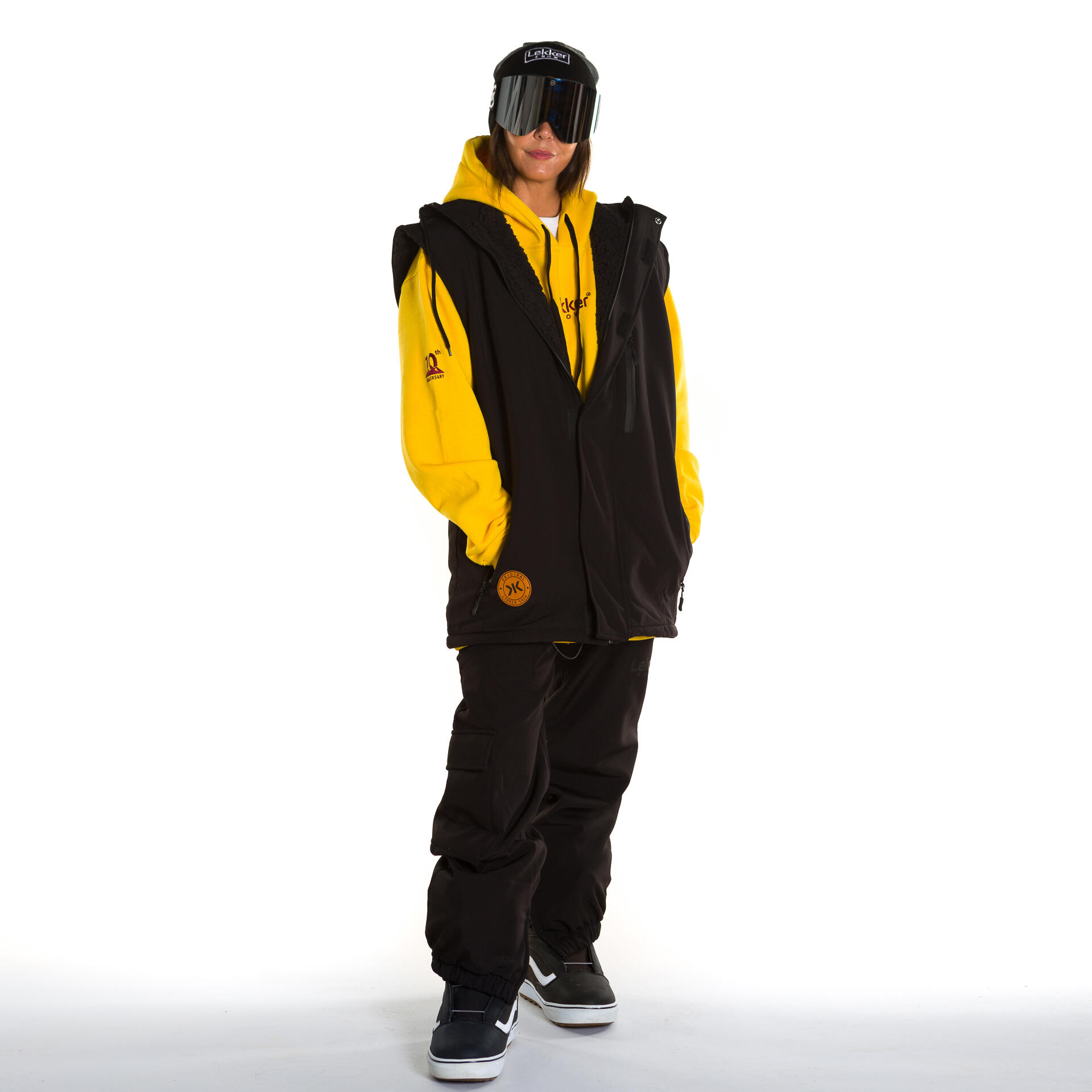 Moletom sem mangas de esqui snow 10K unissex Night Rider preto 2/3