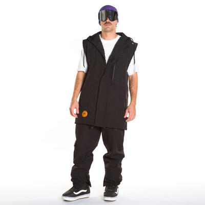 Mouwloze snowboard hoodie 10k unisex night rider zwart