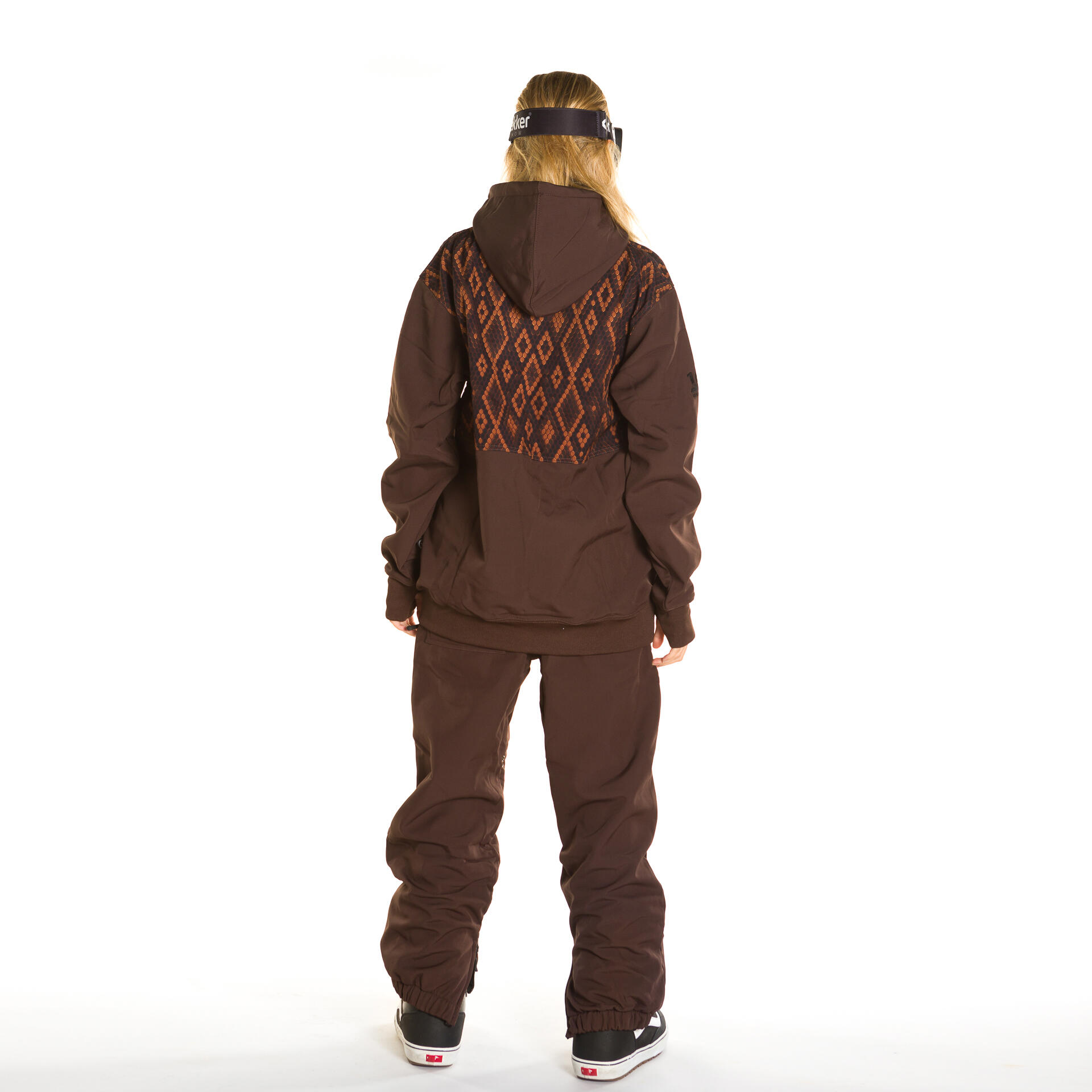 Snowboard hoodie 10K Boa Print slang chocolade 4/4