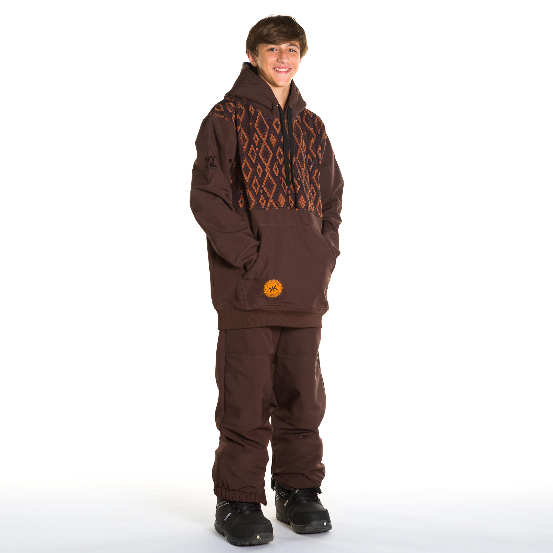 Snowboard hoodie 10K Kids Boa Print slang chocolade 3/3