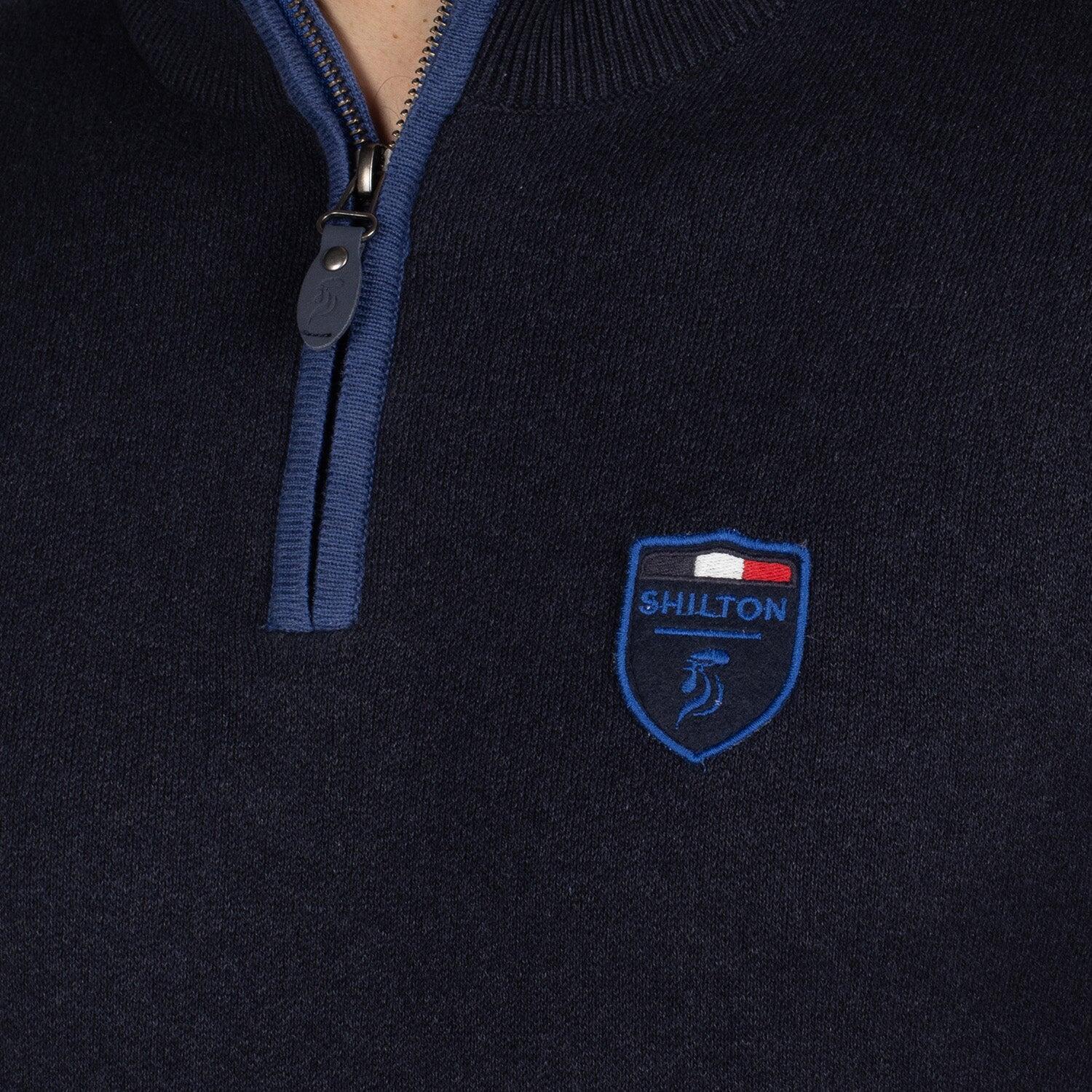 Pull camionneur french ecusson homme 3/4