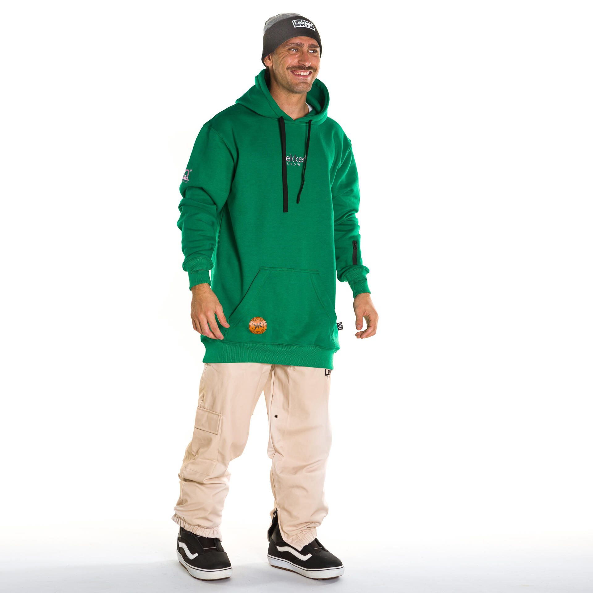 Snowboard hoodie katoen unisex Tall Alpine Rose groen 2/3