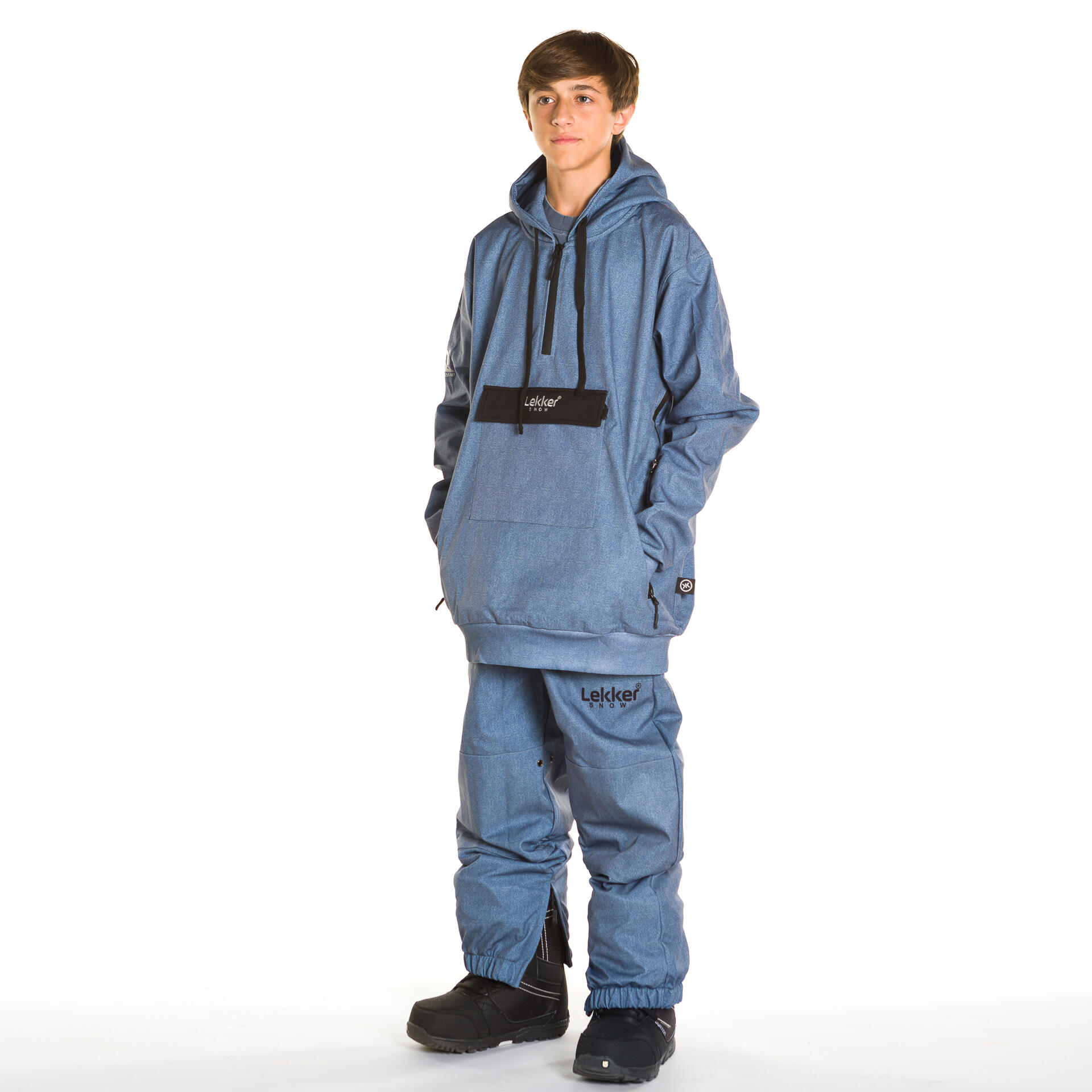 Snowboard hoodie 10K Kids Granite Storm grijs denim 3/3