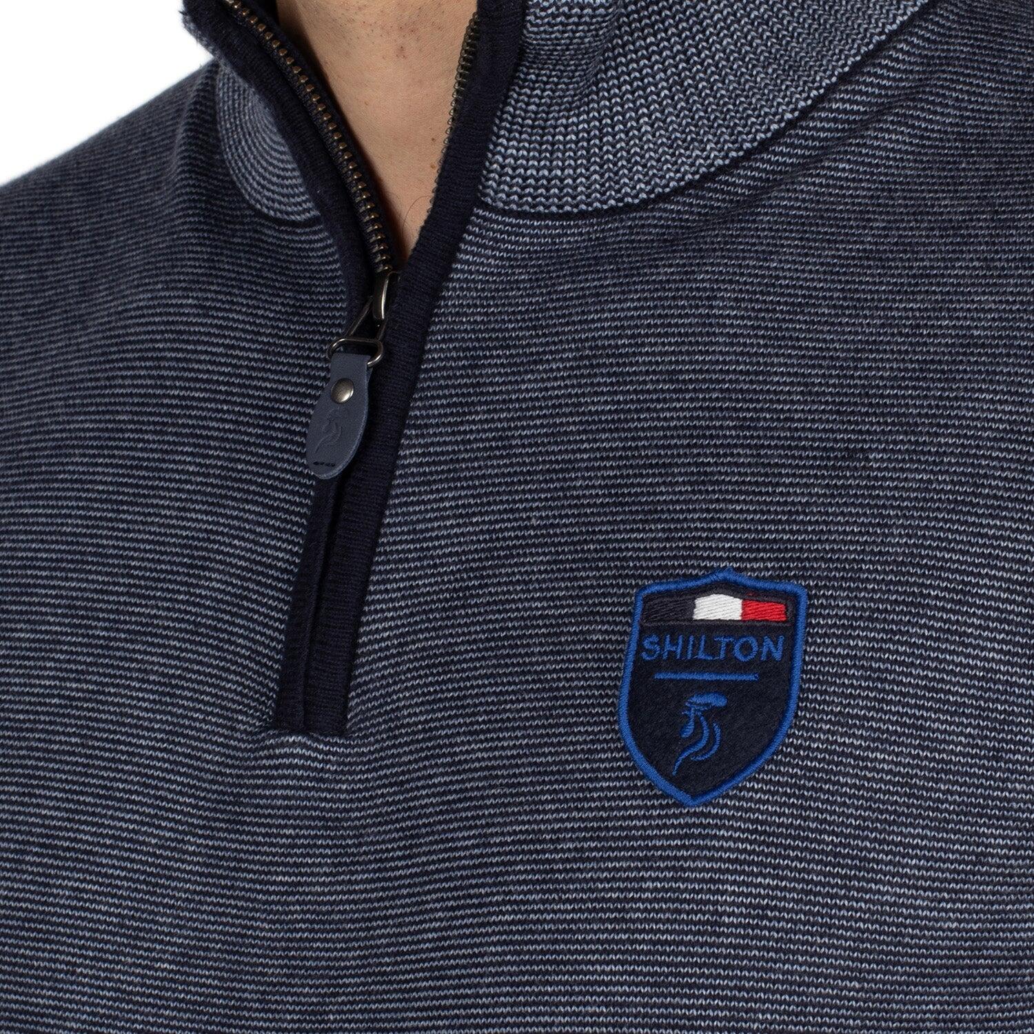 Pull camionneur french ecusson homme 3/4