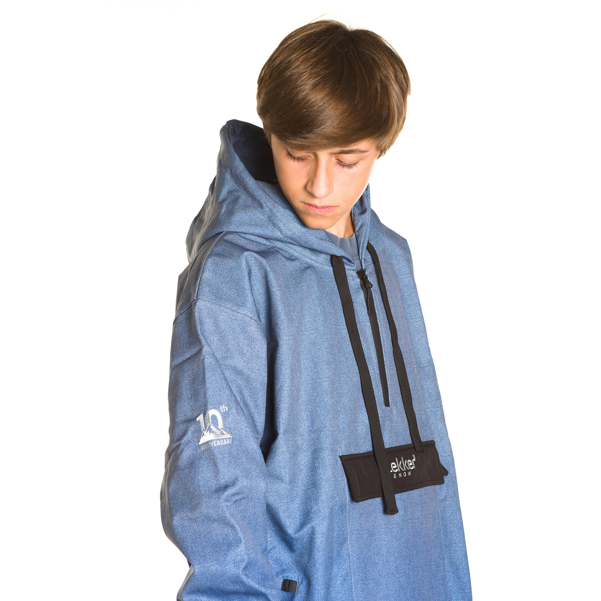 Snowboard hoodie 10K Kids Granite Storm grijs denim 2/3