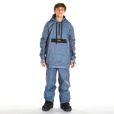 Snowboard hoodie 10k kids granite storm grijs denim