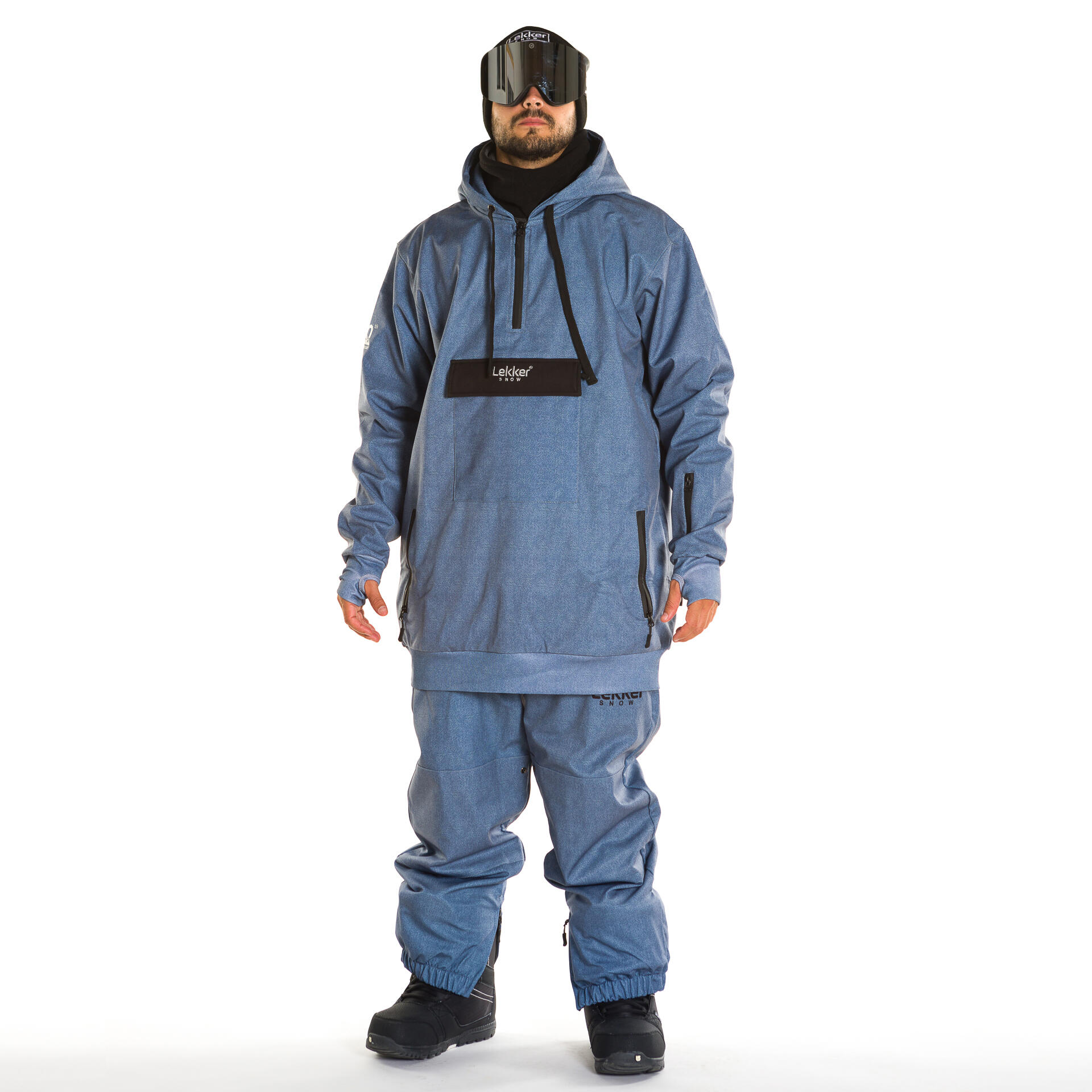 Snowboard hoodie 10K Granite Storm grijs denim 1/3