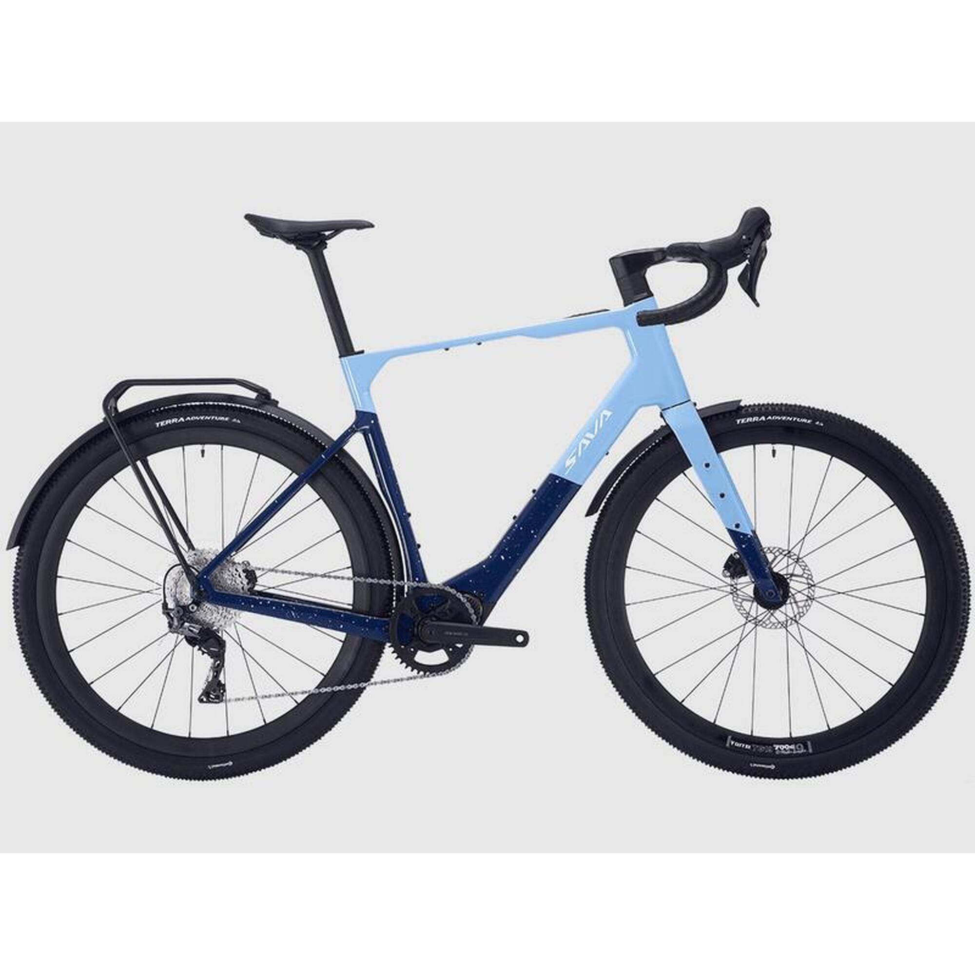 Sava - Vélo Électrique Gravel Sava Gelaro 4.0 - Vélo Gravel - Bleu - 40 M - Decathlon