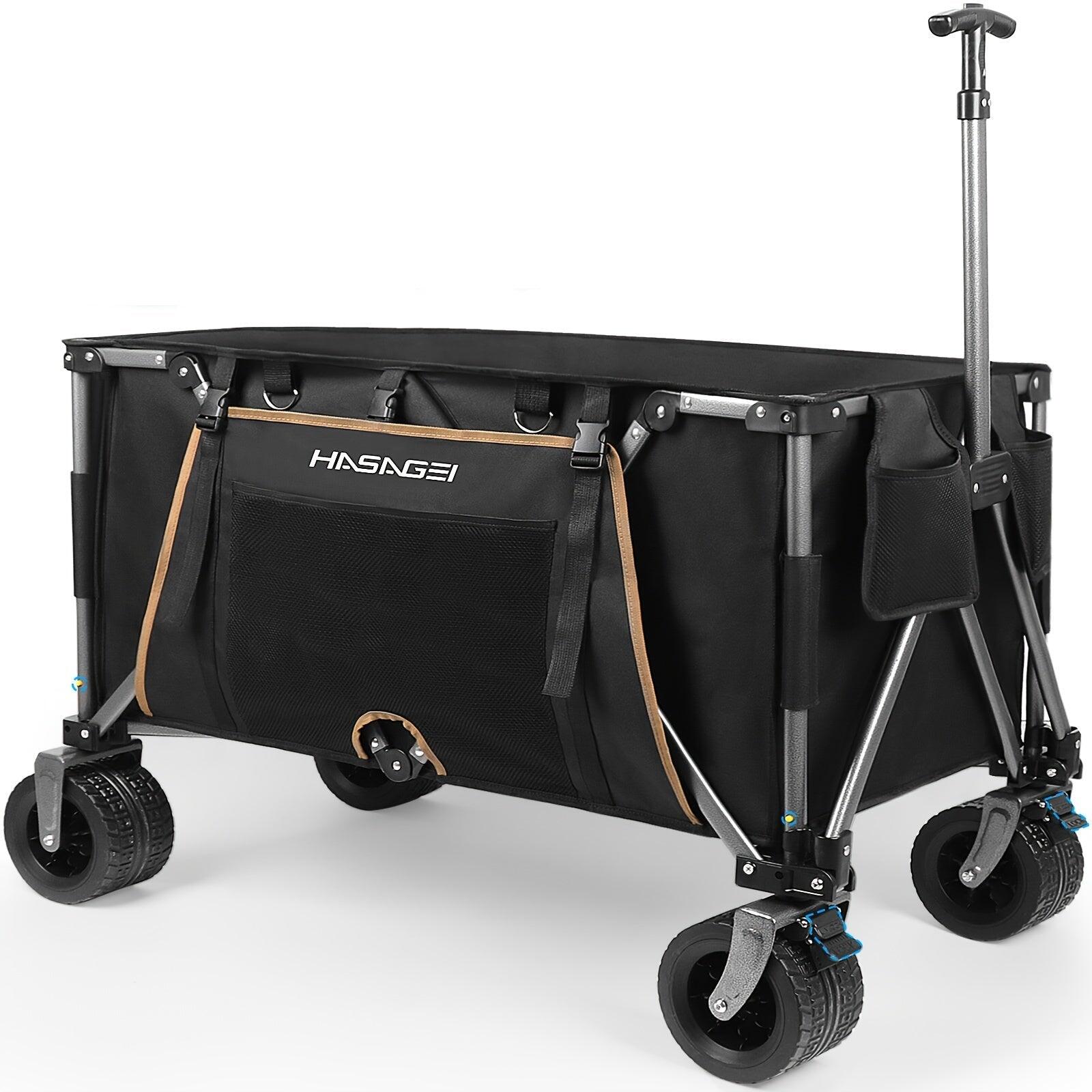 NNETM Folding Utility Wagon with Large Wheels