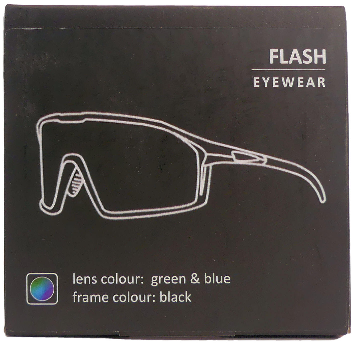 Occhiali ciclismo Kross Flash — lenti polarizzate UV400, montatura nera. 2/3