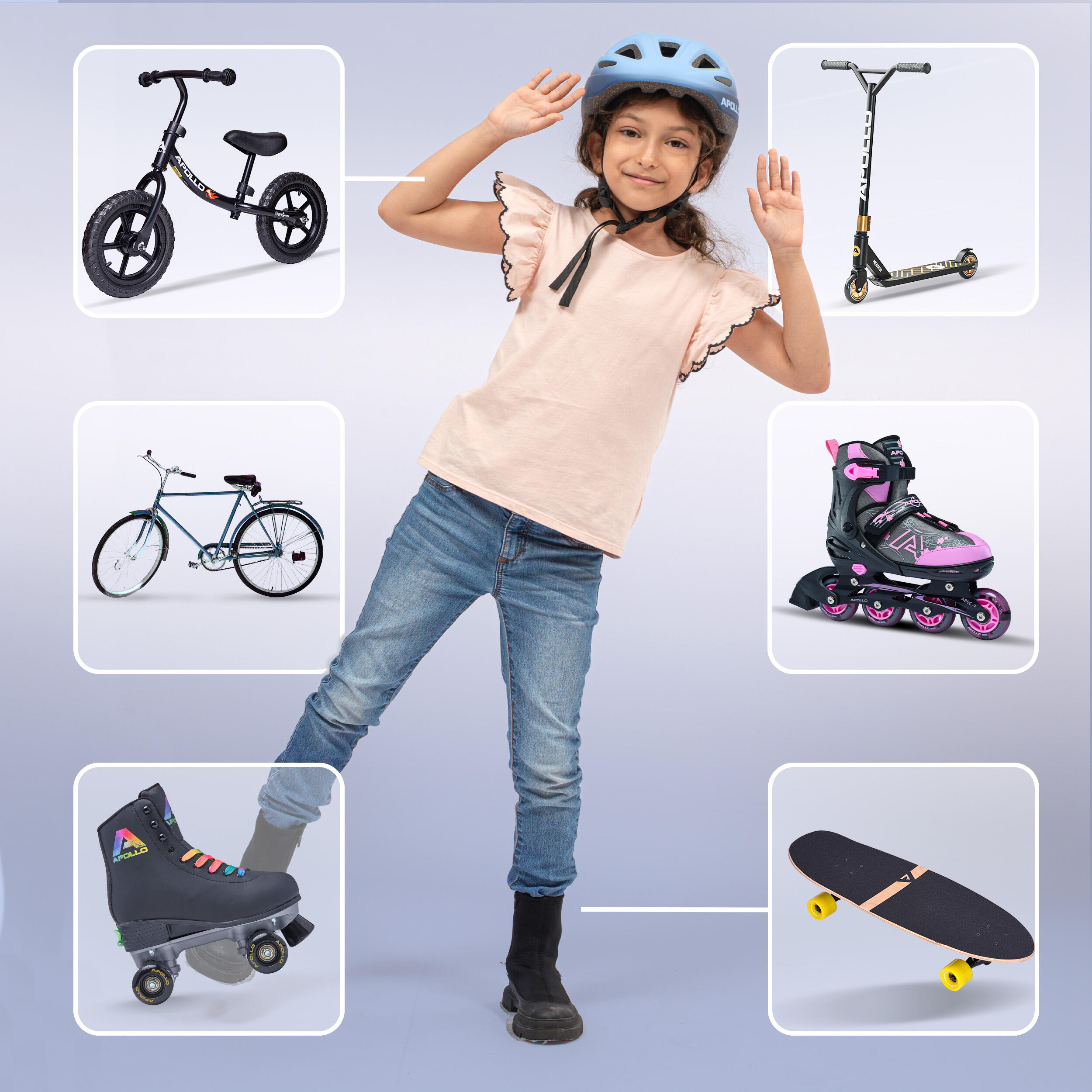Casque enfant Apollo – casque multisport réglable pour vélo et loisirs 3/7