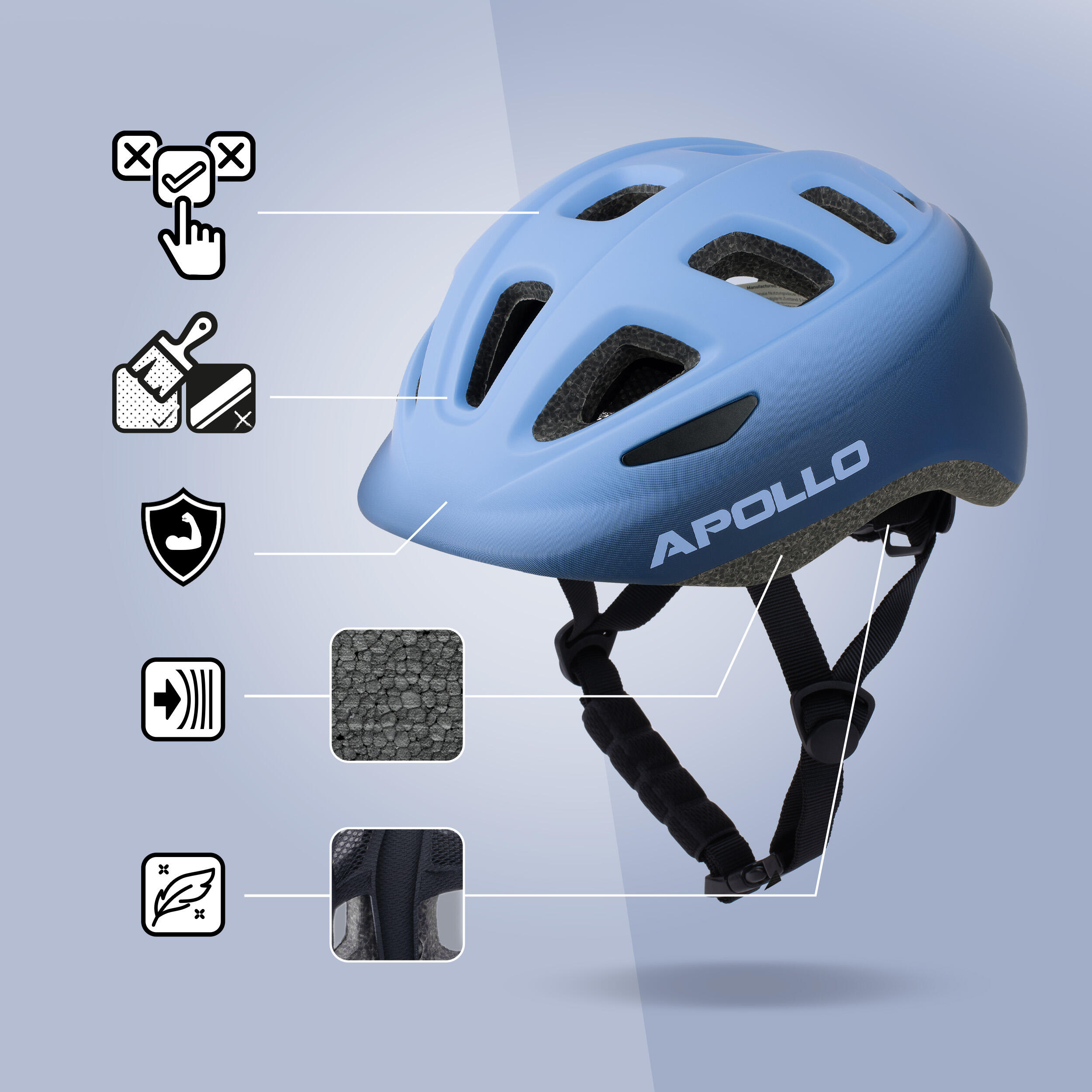 Casque enfant Apollo – casque multisport réglable pour vélo et loisirs 6/7