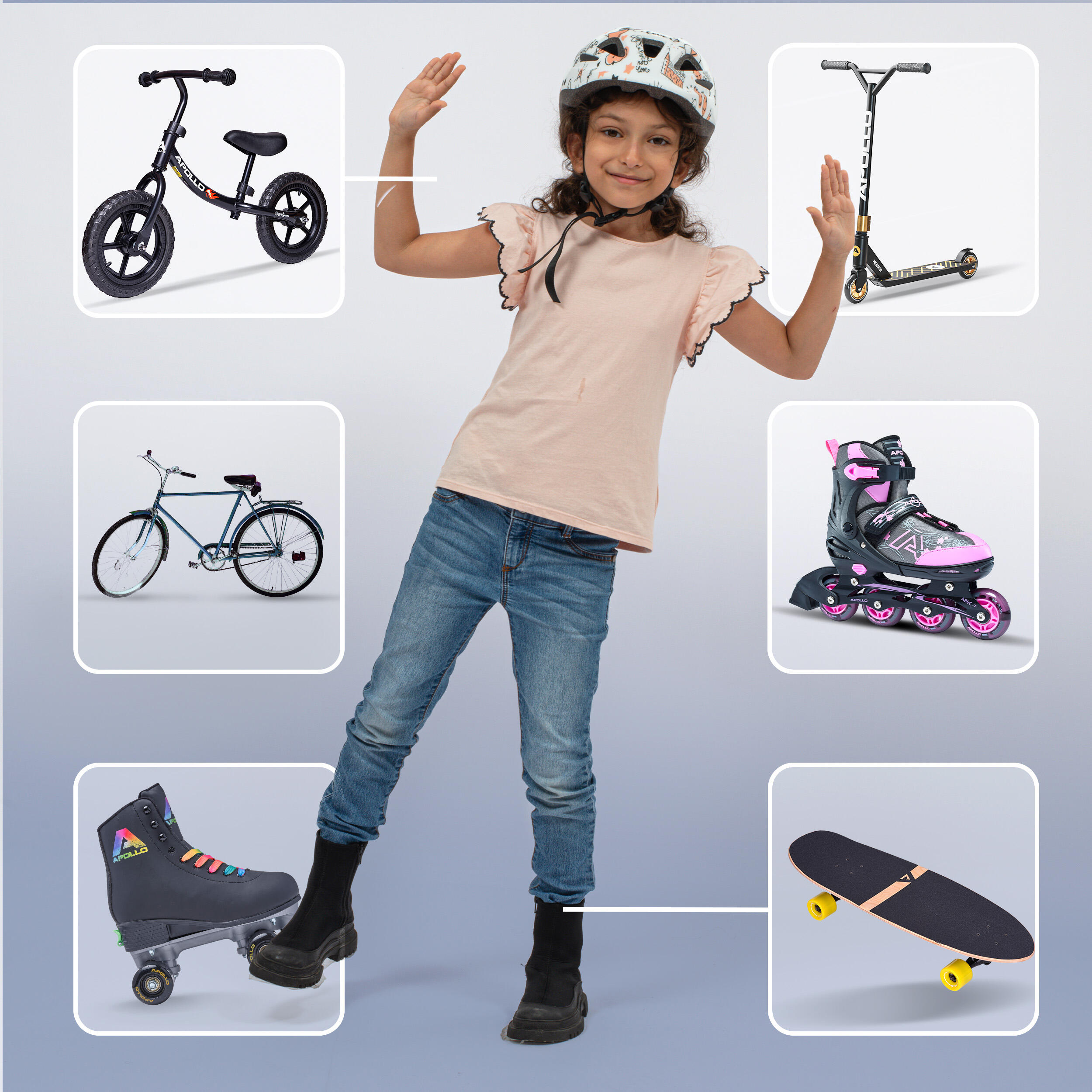 Casque enfant Apollo – casque multisport réglable pour vélo et loisirs 3/7