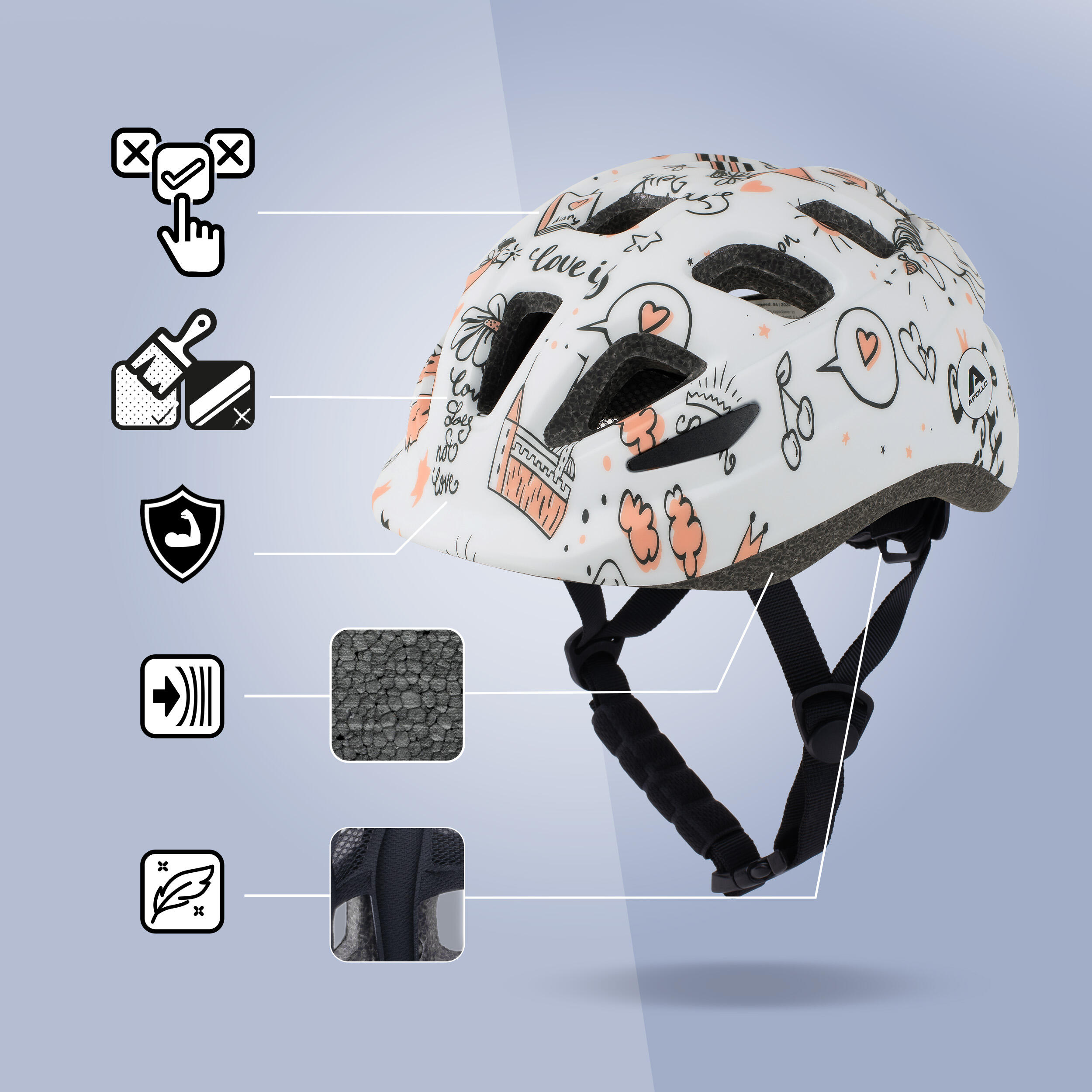 Casque enfant Apollo – casque multisport réglable pour vélo et loisirs 6/7