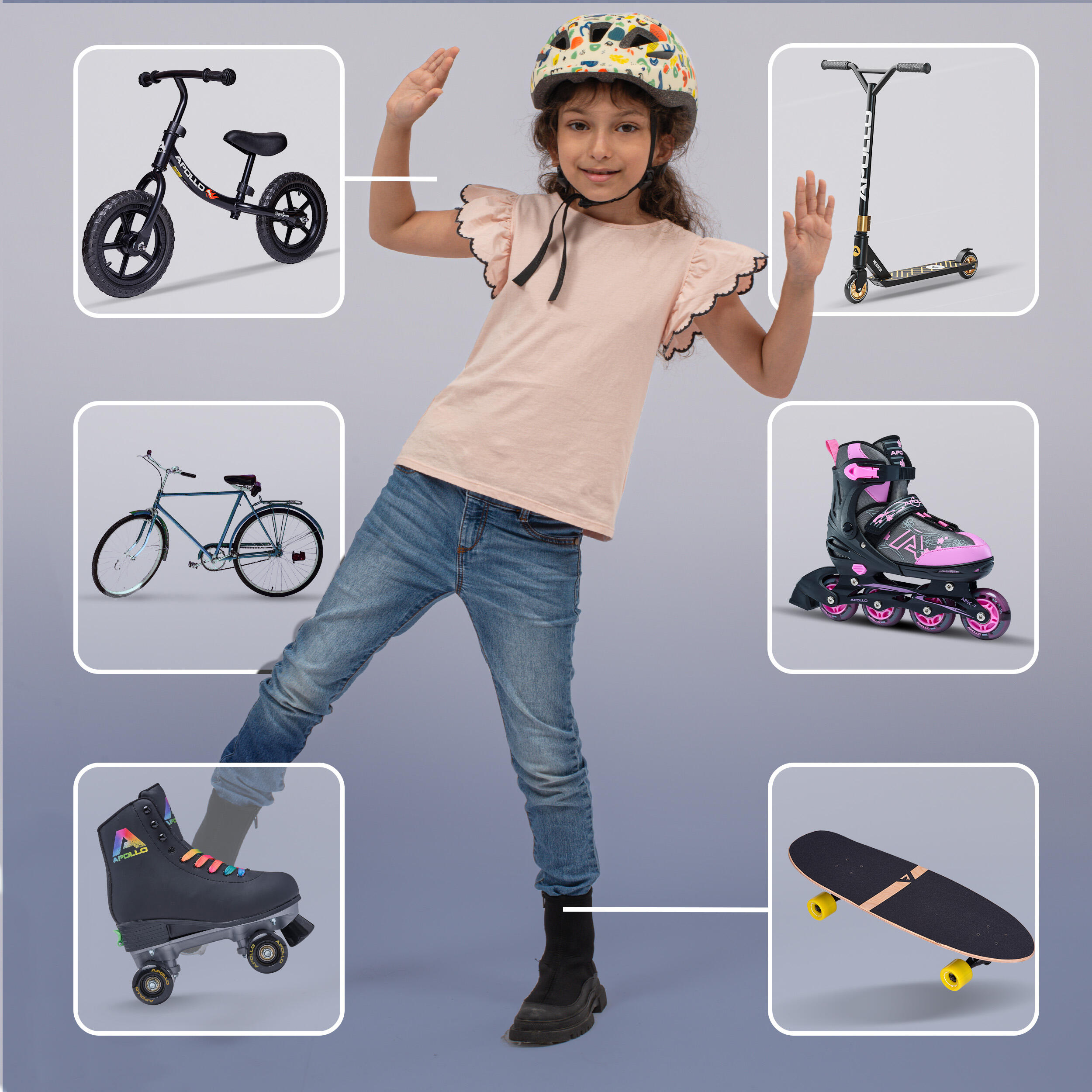 Casque enfant Apollo – casque multisport réglable pour vélo et loisirs 3/7
