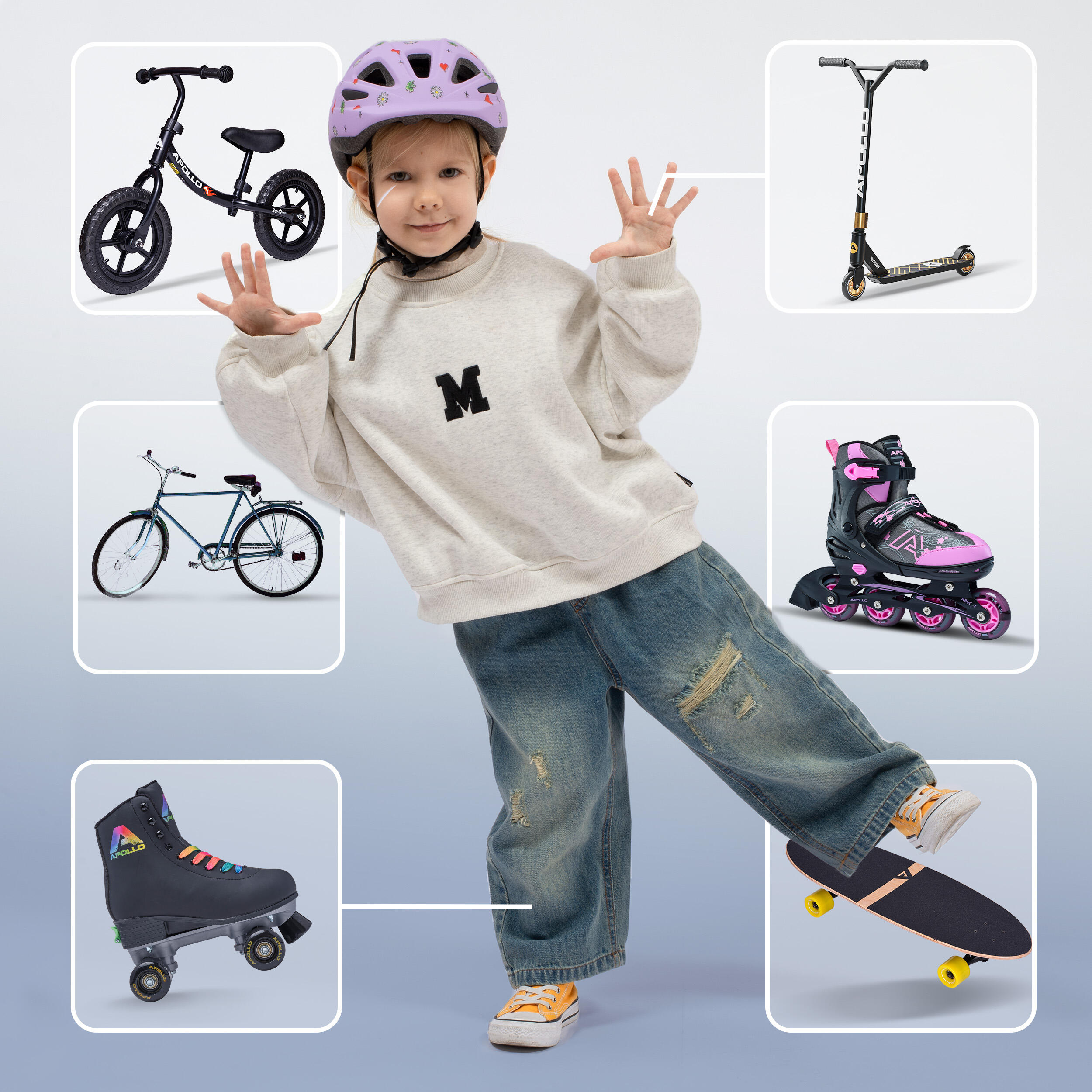Casque enfant Apollo – casque multisport réglable pour vélo et loisirs 3/7