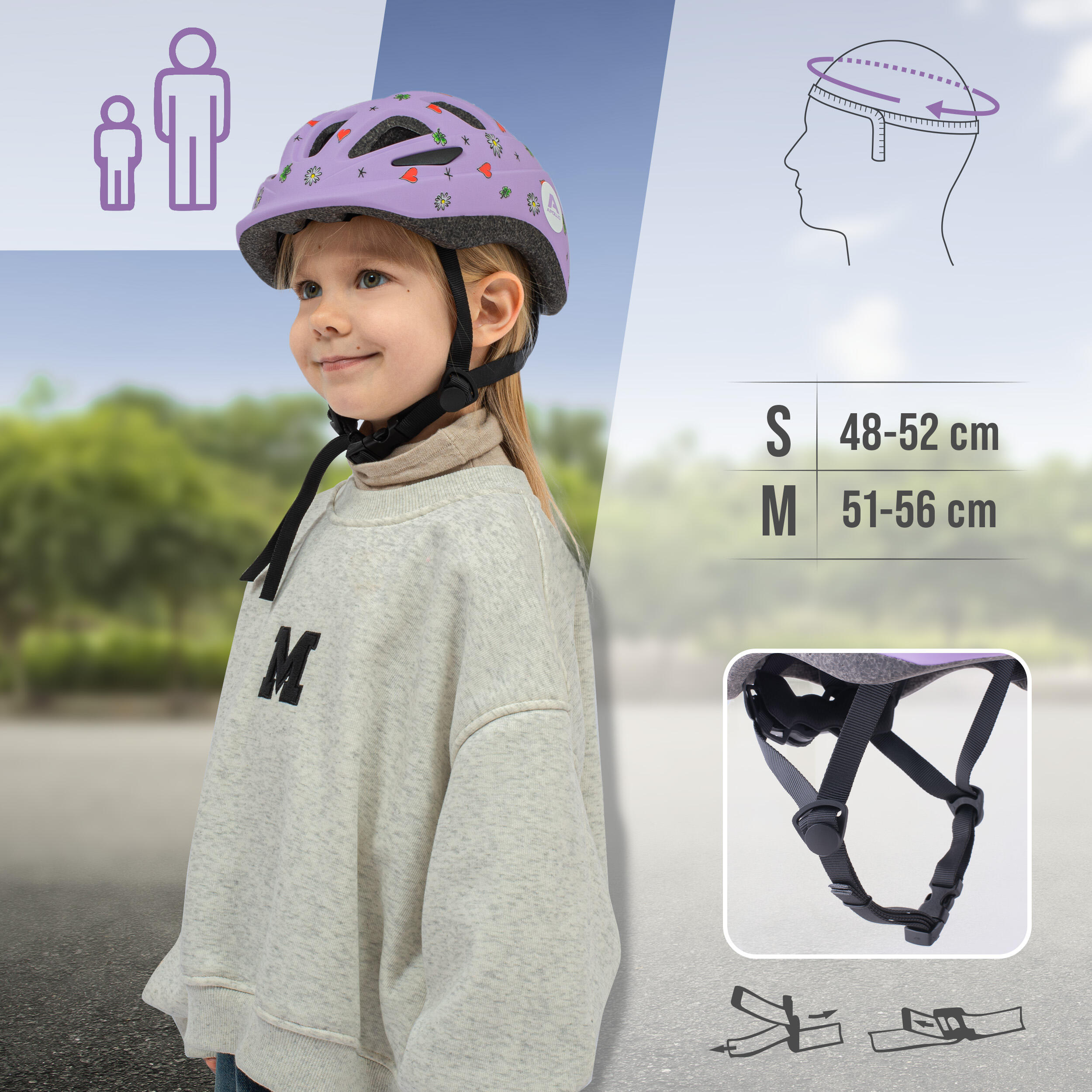 Casque enfant Apollo – casque multisport réglable pour vélo et loisirs 5/7